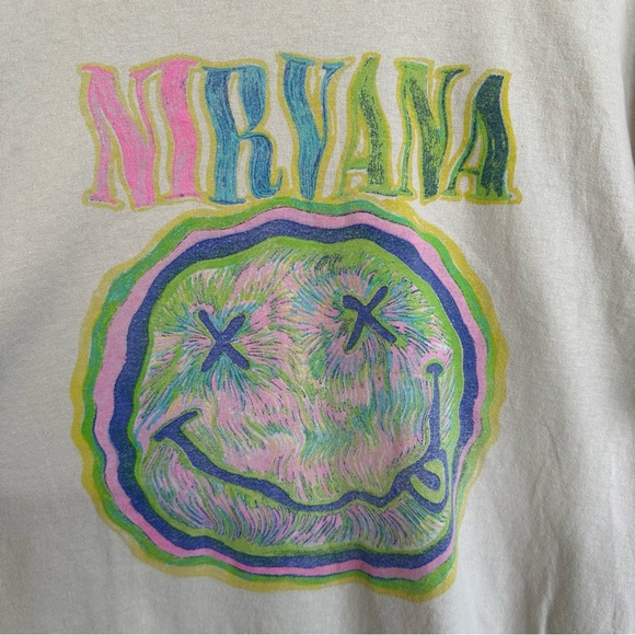 Nirvana Graphic Band Tee Tan Tie Dye Logo XL Cotton - Picture 3 of 7